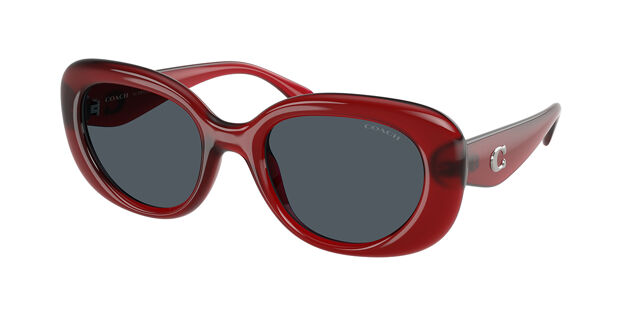 Coach HC8391U CR609 586287 Oval Milky Merlot Red Sunglasses  display picture 3