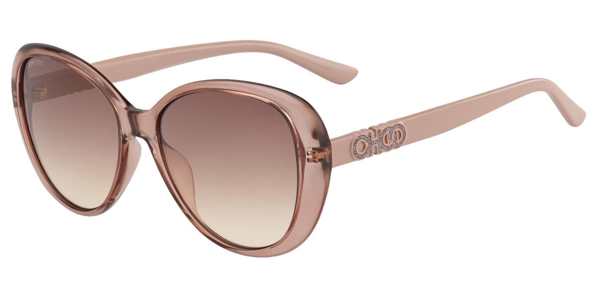 Jimmy Choo Amira/G/S FWM/HA Sunglasses in Transparent Nude Brown