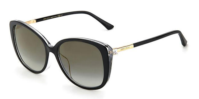 Jimmy Choo Aly/F/S AE2/FQ Cat Eye Black Glittery Gold  display picture 3
