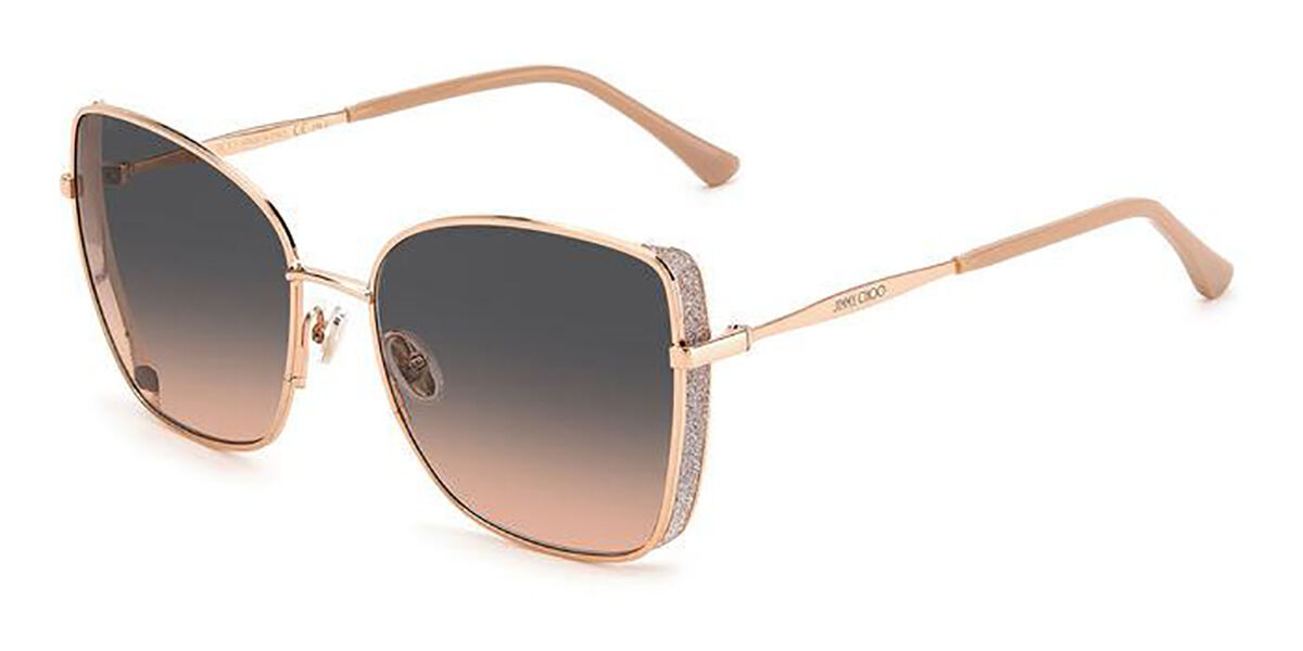 Jimmy Choo Alexiss Py3ff Sunglasses Copper Gold Glitter Visiondirect Australia 