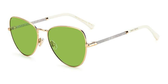 Jimmy Choo Carol/S BKU/2S Cat Eye Nude gold Sunglasses  display picture 2