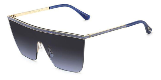 Jimmy Choo LEAH/S LKS/GB Single Lens Glitter Blue Gold  display picture 3