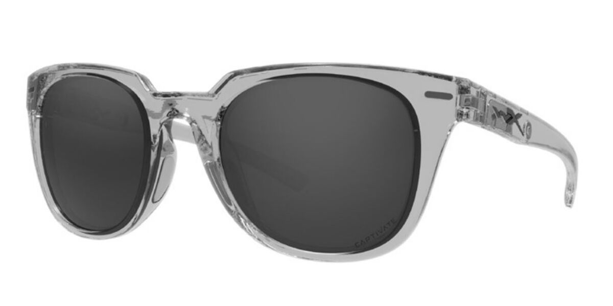 Wiley X Twisted Sunglasses Alternative Fit with Captivate Polarized Grey Lenses