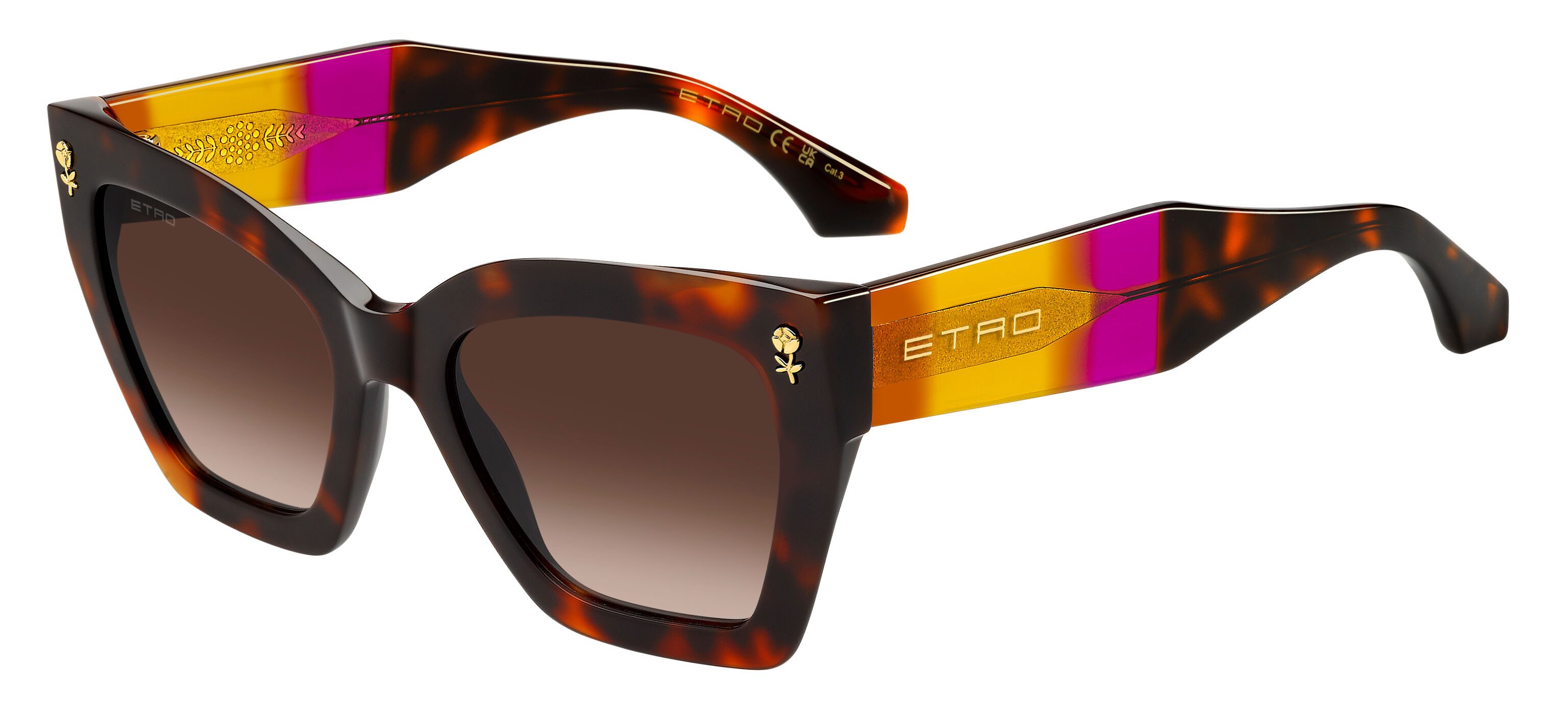 Etro 0090/S 086/HA 55 Sk&ouml;ldpaddem&ouml;nstradeshell Solglas&ouml;gon Kvinna