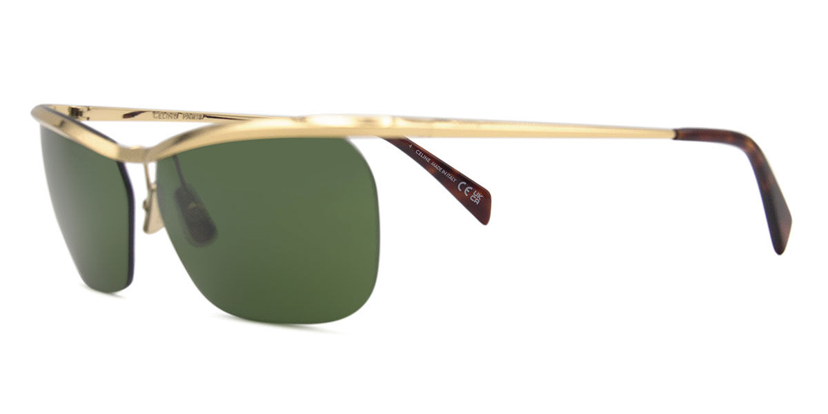 Celine CL40307U 30N Rectangle Shiny Endura Gold Sunglasses