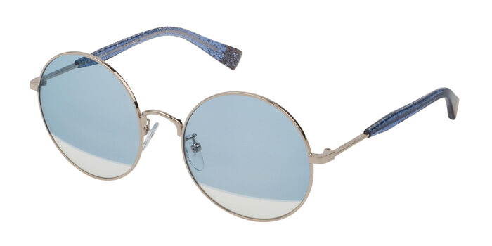 Furla SFU785 0300 Geometric Shiny Rose Gold/Black Sunglasses  display picture 1