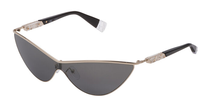 Furla SFU785 0300 Geometric Shiny Rose Gold/Black Sunglasses 