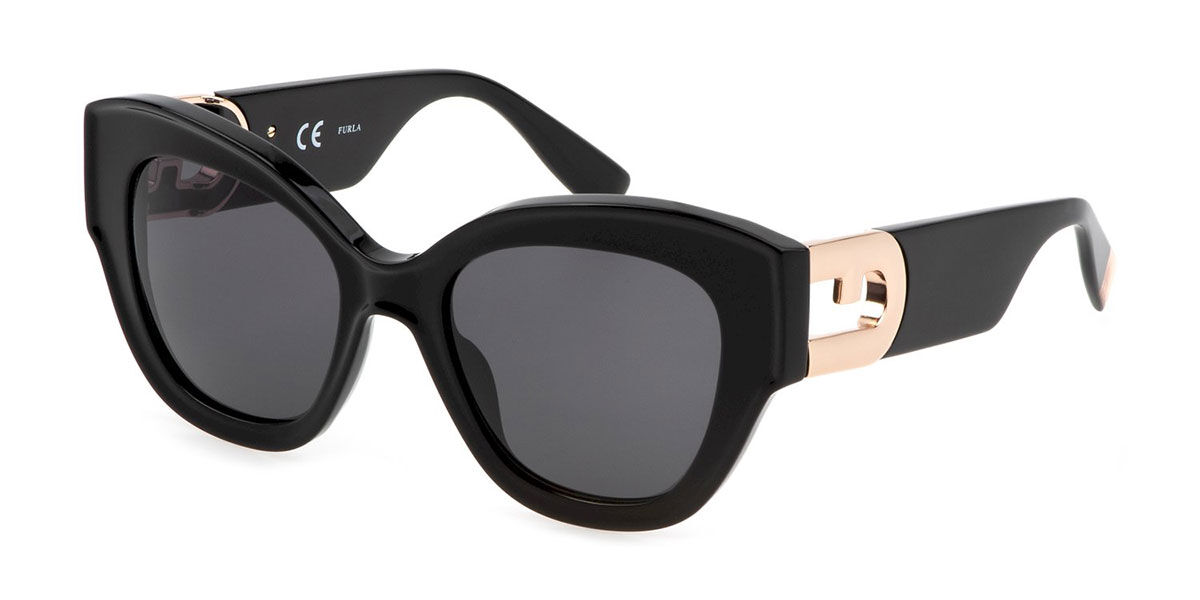 Furla SFU596 0700 Sunglasses Shiny Black | SmartBuyGlasses UK