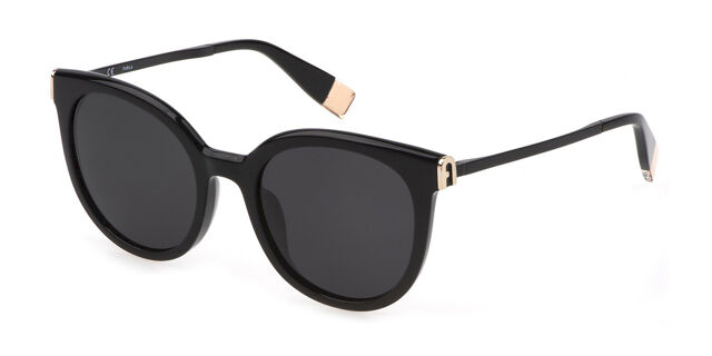 Furla SFU625 0700 Oval Shiny Black Sunglasses  display picture 2