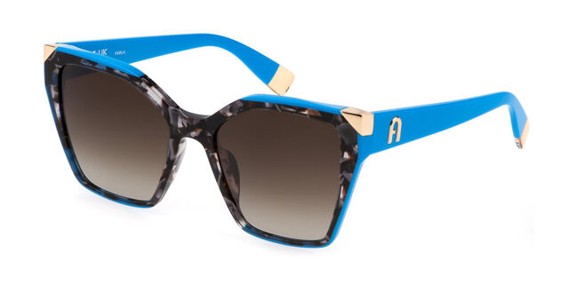 Furla Blue Cat-Eye Sunglasses – Brand New Furla SFU779V 06N1 Cat Eye Transparent Aegean Blue Sky Blue  main image 4