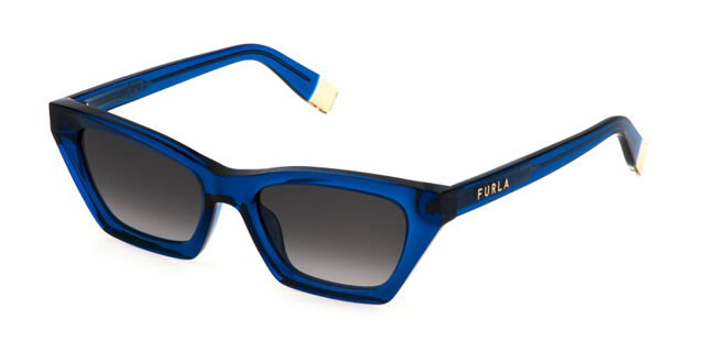 Furla Blue Cat-Eye Sunglasses – Brand New Furla SFU779V 06N1 Cat Eye Transparent Aegean Blue Sky Blue  main image 2