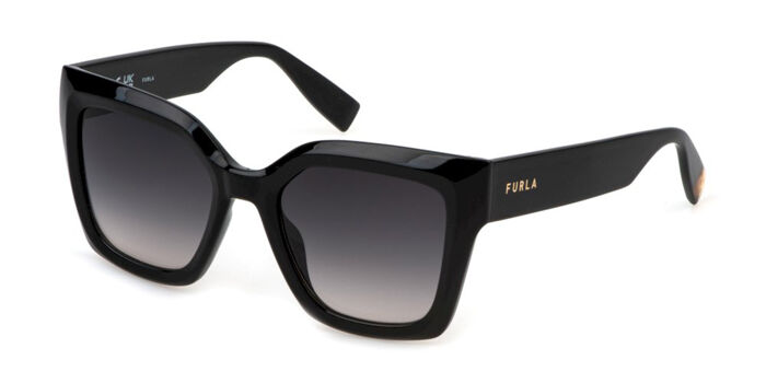 New! Furla SFU785 0300 Stylish Gradient Sunglasses, Authentic Furla SFU785 0300 Geometric Shiny Rose Gold/Black Sunglasses  main image 3