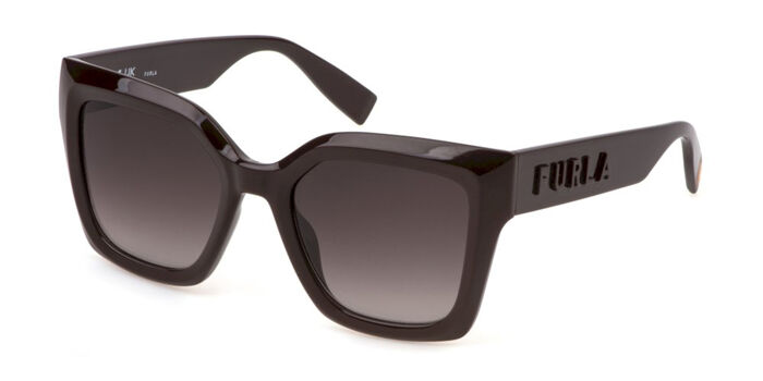 Furla SFU785 0300 Geometric Shiny Rose Gold/Black Sunglasses  display picture 1