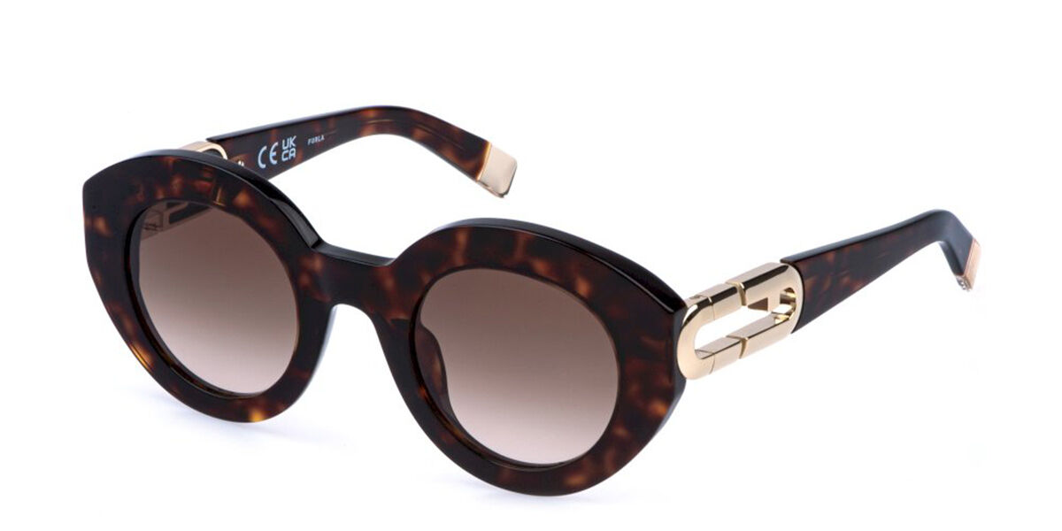 Furla Femme Furla SFU987 0AGH Lunettes De Soleil AcéTate La Havane Marron Ronde Normale Nuancé-image