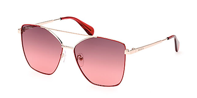 Max & Co. MO0062 28B Pilot Glossy Rose Gold Red Sunglasses  display picture 3