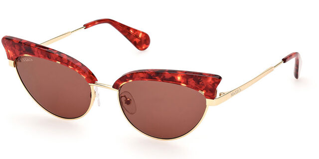 Max & Co. MO0102 54E Browline Red Tortoise/Gold Sunglasses 