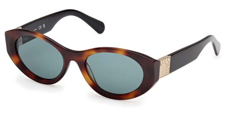 MAX&Co M00123 52N Tortoise Oval Sunglasses Blue Lens 53□19 140 Gold Logo Women Le Bebe Gold Uni-Sex Oval Sunglasses | Le Specs main image 4