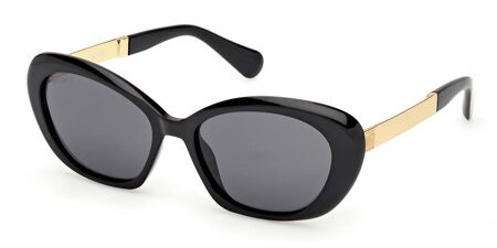 Max & Co. MO0133 01A Cat Eye Shiny Black Sunglasses 