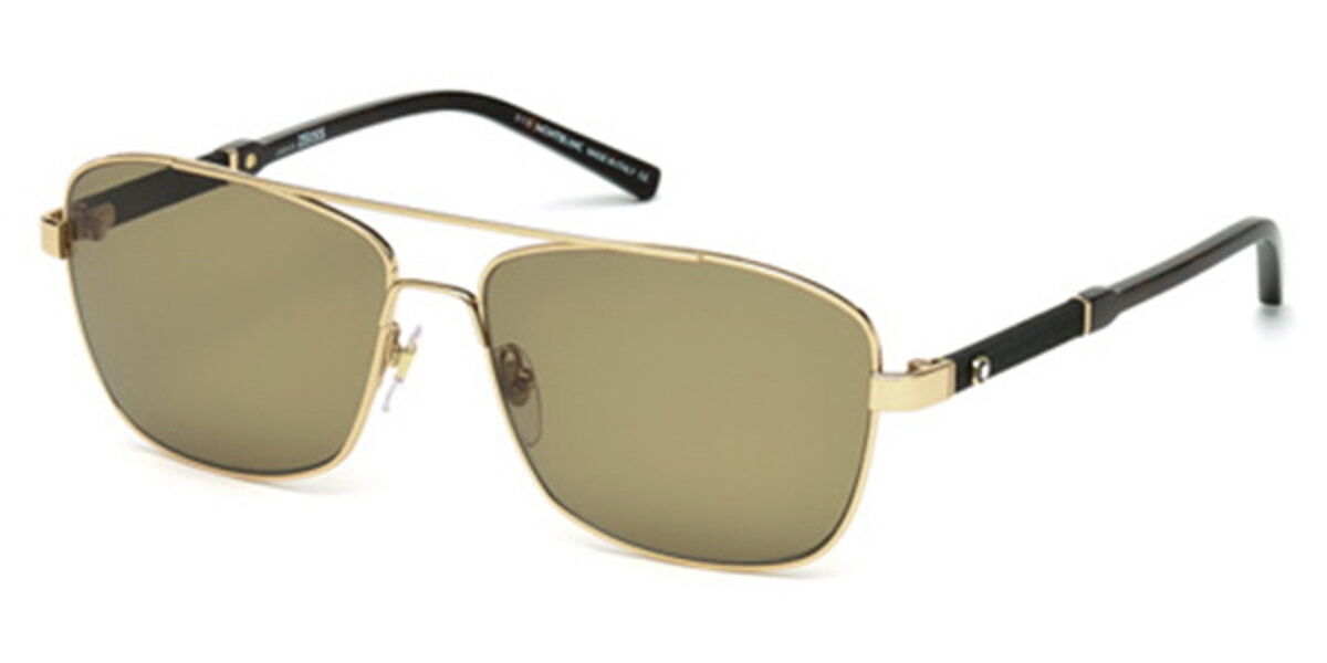 Mont Blanc MB589S Polarized 28H Sunglasses in Gold | SmartBuyGlasses USA