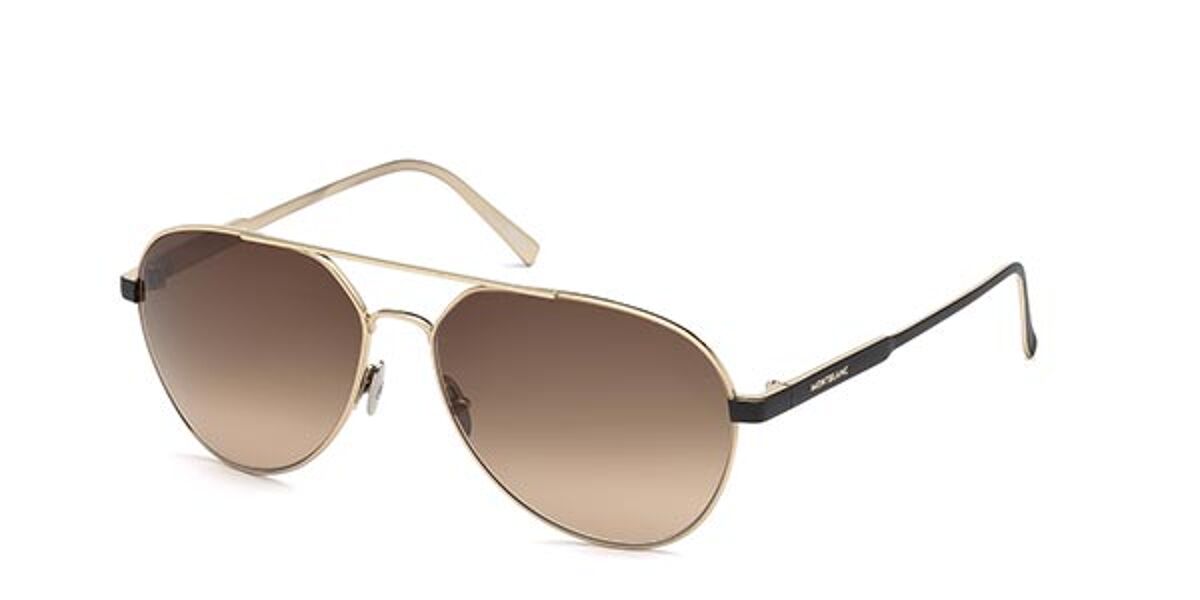 Mont Blanc MB644S 32F Sunglasses in Gold | SmartBuyGlasses USA