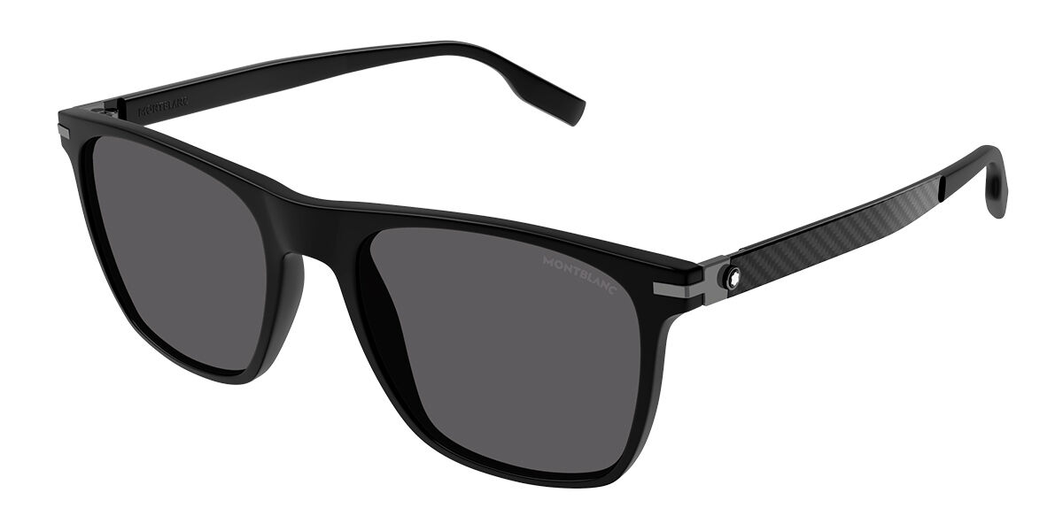 Mont Blanc MB0248S Polarized 005 Men's Sunglasses Black Size 55