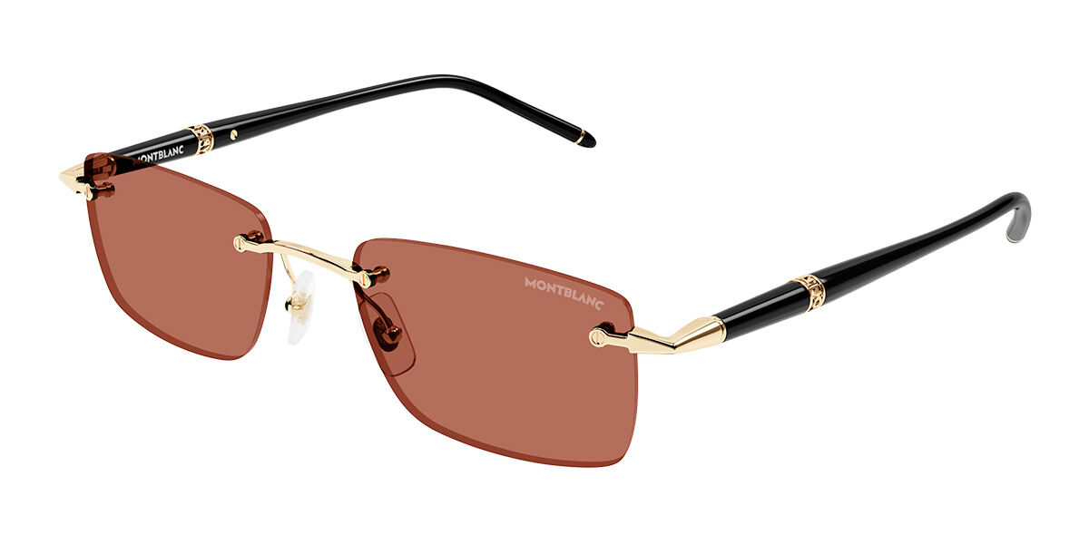 Image of Montblanc MB0344S Asian Fit 007 Óculos de Sol Masculino Dourados BRLPT