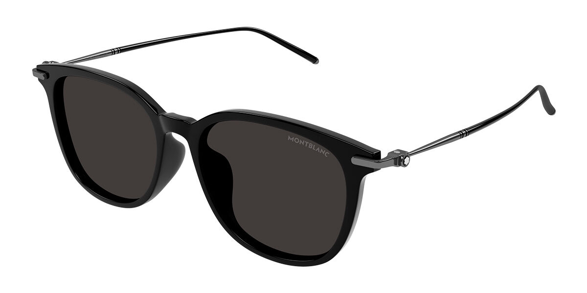 Image of Montblanc MB0416SA Asian Fit 001 55 Lunettes De Soleil Homme Noires FR