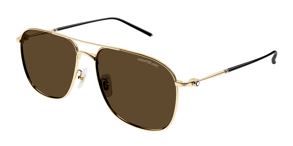Image of Montblanc MB0417SA Asian Fit 003 Óculos de Sol Masculino Dourados BRLPT