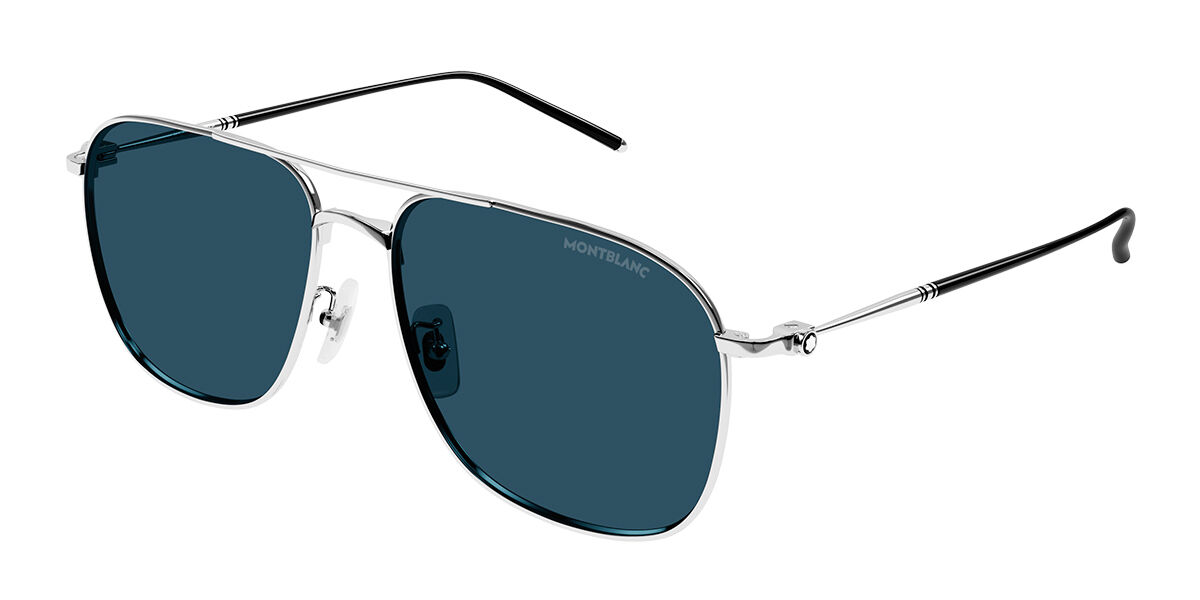 Image of Montblanc MB0417SA Asian Fit 004 Óculos de Sol Masculino Prata BRLPT