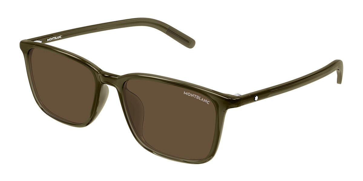Montblanc MB0528SA Asian Fit 002 Grüne Herren Sonnenbrillen
