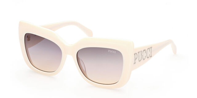Emilio Pucci EP0166 25B Cat Eye Ivory White Sunglasses 