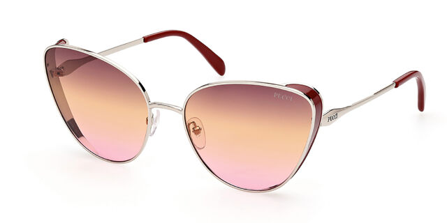 Emilio Pucci Silver Sunglasses For Woman Emilio Pucci EP 117 16W Silver Semi Rim Round Sunglasses  main image 3