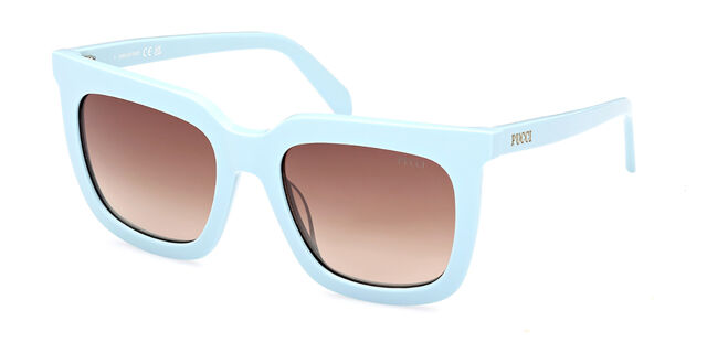 Emilio Pucci EP0201 84F Square Cyan Blue Sunglasses  display picture 2