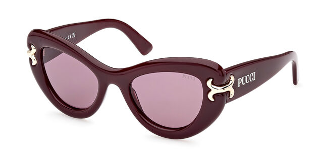 Emilio Pucci EP0212 81S Cat Eye Shiny Burgundy Sunglasses  display picture 3