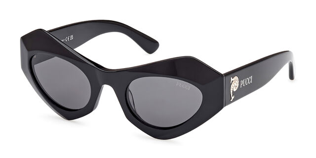 Emilio Pucci EP0214 01A Geometric Shiny Black Sunglasses  display picture 1
