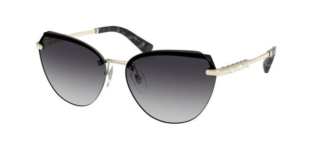 Bvlgari BV6129KB Asian Fit Polarized 2053T3 Cat Eye Black 