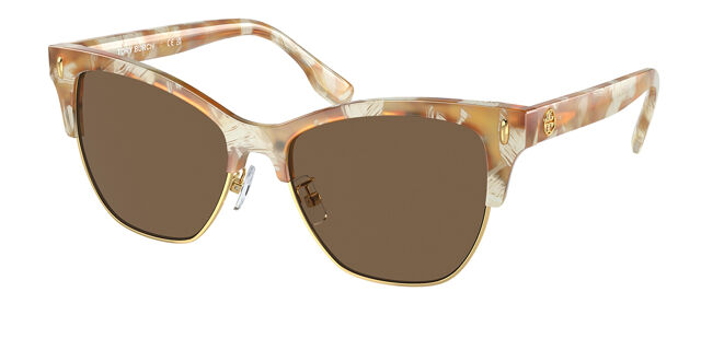 Tory Burch TY7199 194973 Cat Eye Pattern Tory Horn Brown  display picture 2
