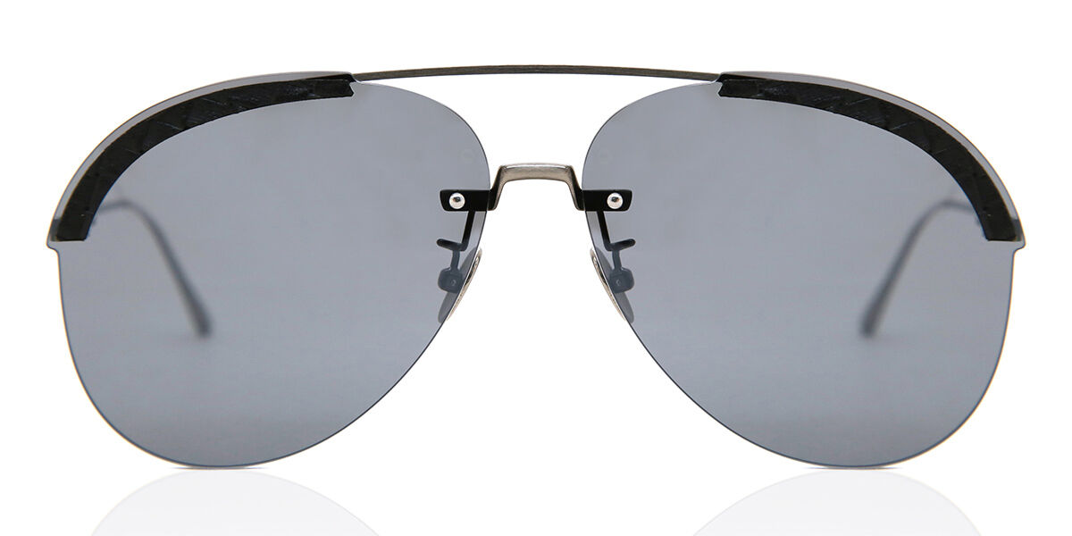 Bottega Veneta BV 0242S 001 Sunglasses in Silver Black ...