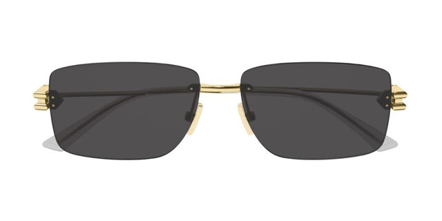 Bottega Veneta BV1126S 002 Rectangle Gold Sunglasses  display picture 1
