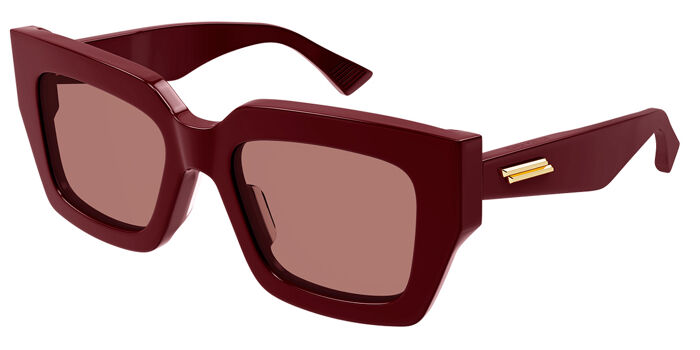 Bottega Veneta BV1296SA Asian Fit 004 Square Burgundy/Gold  display picture 3