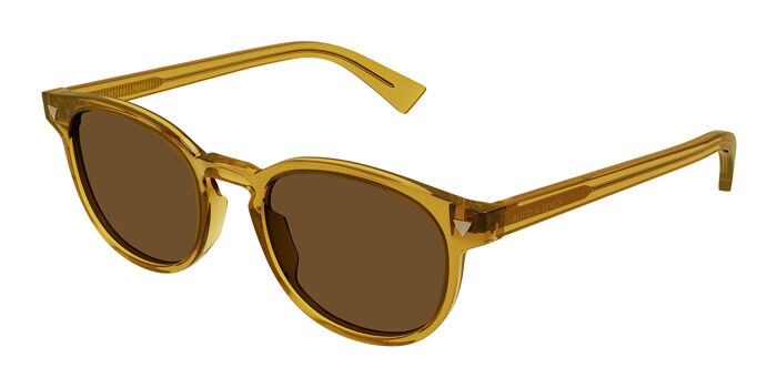 Bottega Veneta BV1253S 006 Oval Brown Sunglasses 