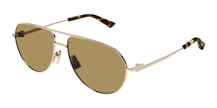 Bottega Veneta BV1045S 001 Pilot Gold Sunglasses  display picture 2