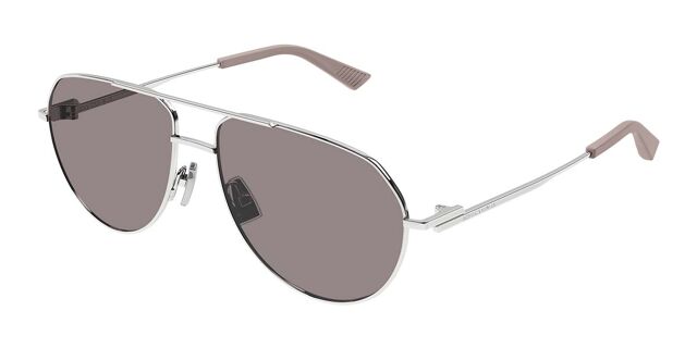 Bottega Veneta BV1302S 004 Pilot Silver Sunglasses  display picture 3