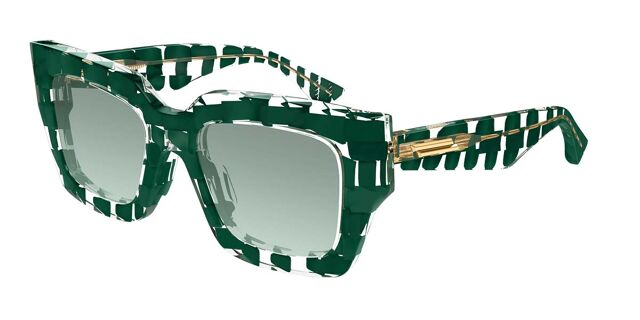 Bottega Veneta BV1212S 008 Square Pattern/Green Sunglasses 