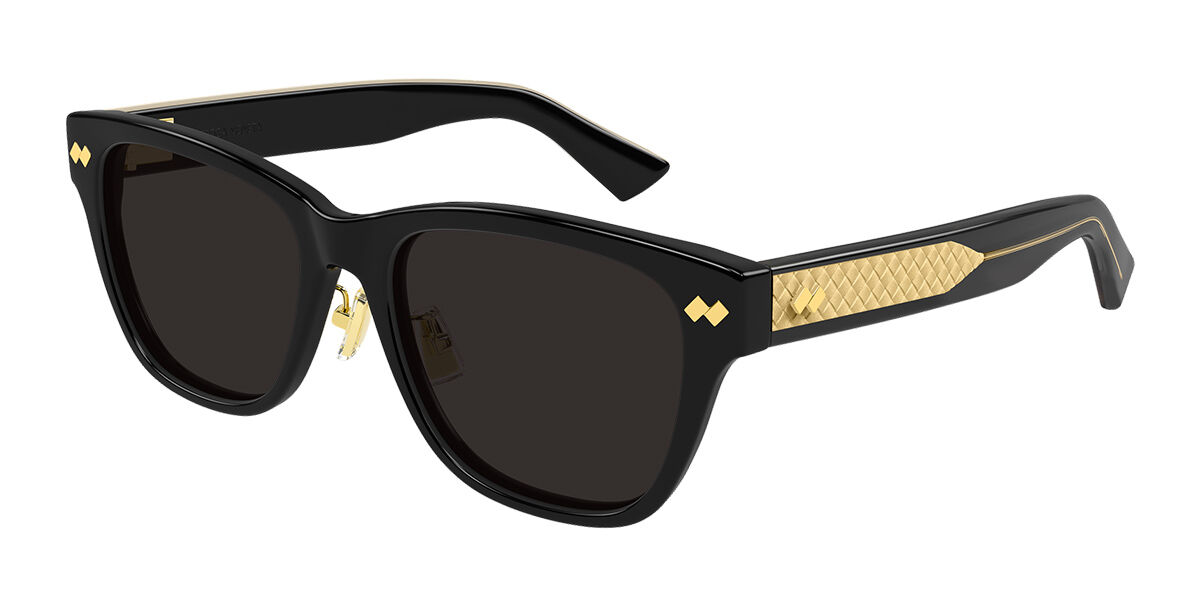 Bottega Veneta BV1402SK Asian Fit 005 57 Svarta Solglasögon Män