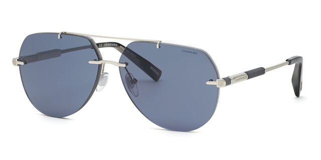 Chopard Silver and Black Aviator Sunglasses luxury-men-chopard-used-  main image 3