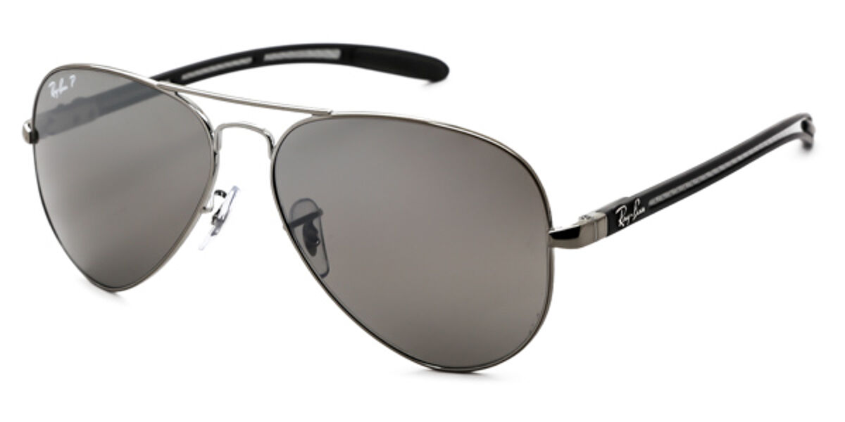 Ray-Ban Tech RB8307 Aviator Carbon Fibre Polarized 004/N8 Sunglasses Grey |  SmartBuyGlasses UK