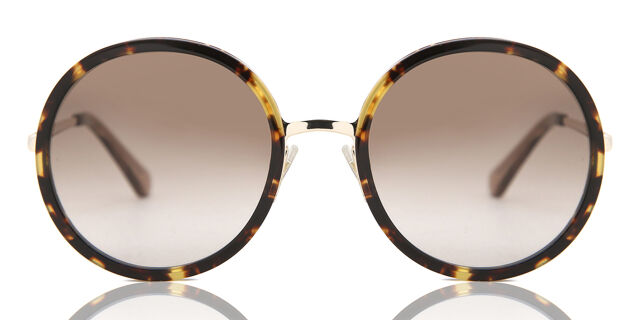 Kate Spade round sunglasses in gold with tortoise Kate Spade NORINA/S XGW9K Round Cat Eye Sunglasses Green  main image 4