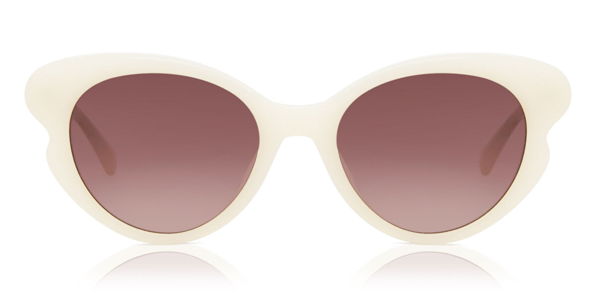 Photos - Sunglasses Kate Spade Elina/G/S Asian Fit VK6/3X Women’s  White 