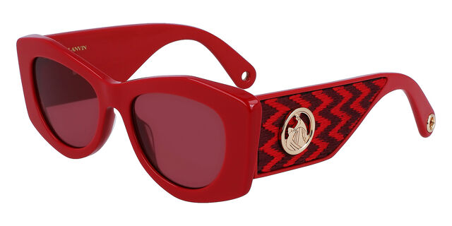 Lanvin LNV638S 604 Cat Eye Shiny Red Sunglasses  display picture 2